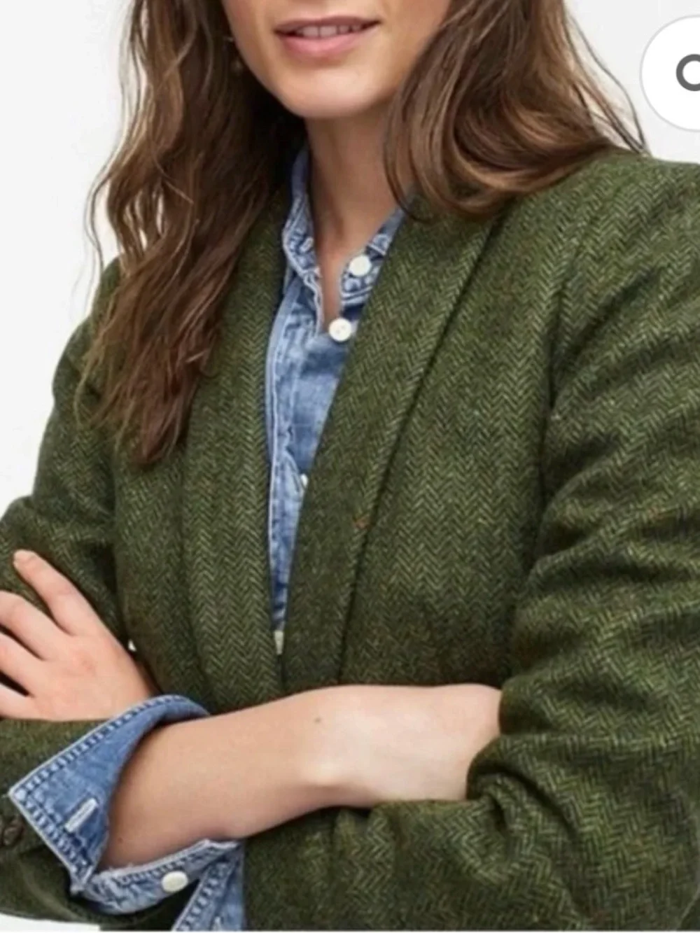 J. Crew Parke Green herringbone Tailored wool Blazer - Picture 3 of 11